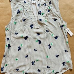 Old Navy Gray Sleeveless Tie Front Tank Top